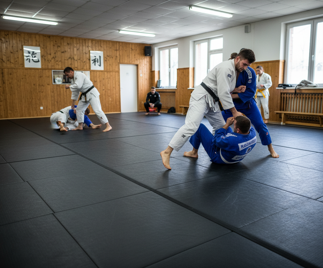 Premium 6m x 1.5m x 40mm Roll Out Mat with Velcro for MMA Flooring - High-Quality Professional Grade for Industrial and Commercial Applications