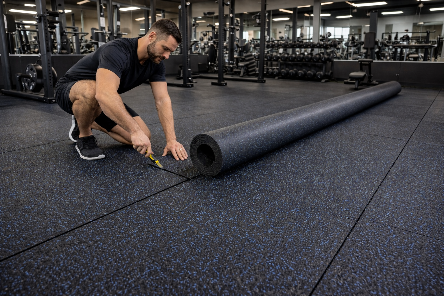 Heavy-Duty Rubber Gym Flooring Rolls | Cut to Length Linear Metre | 3-12mm Thickness