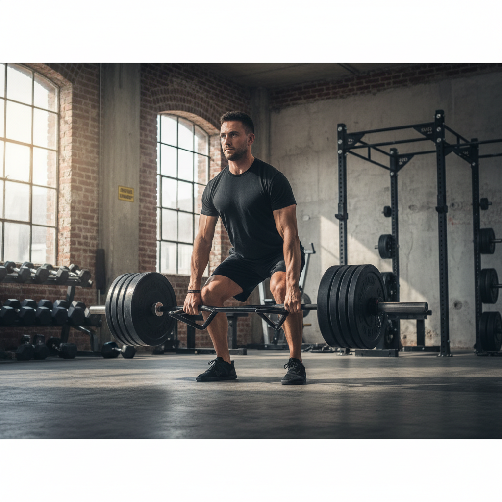 Premium Open Trap Bar for Versatile Strength Training - Heavy Duty Steel with Dual Handle Heights and Knurled Grips