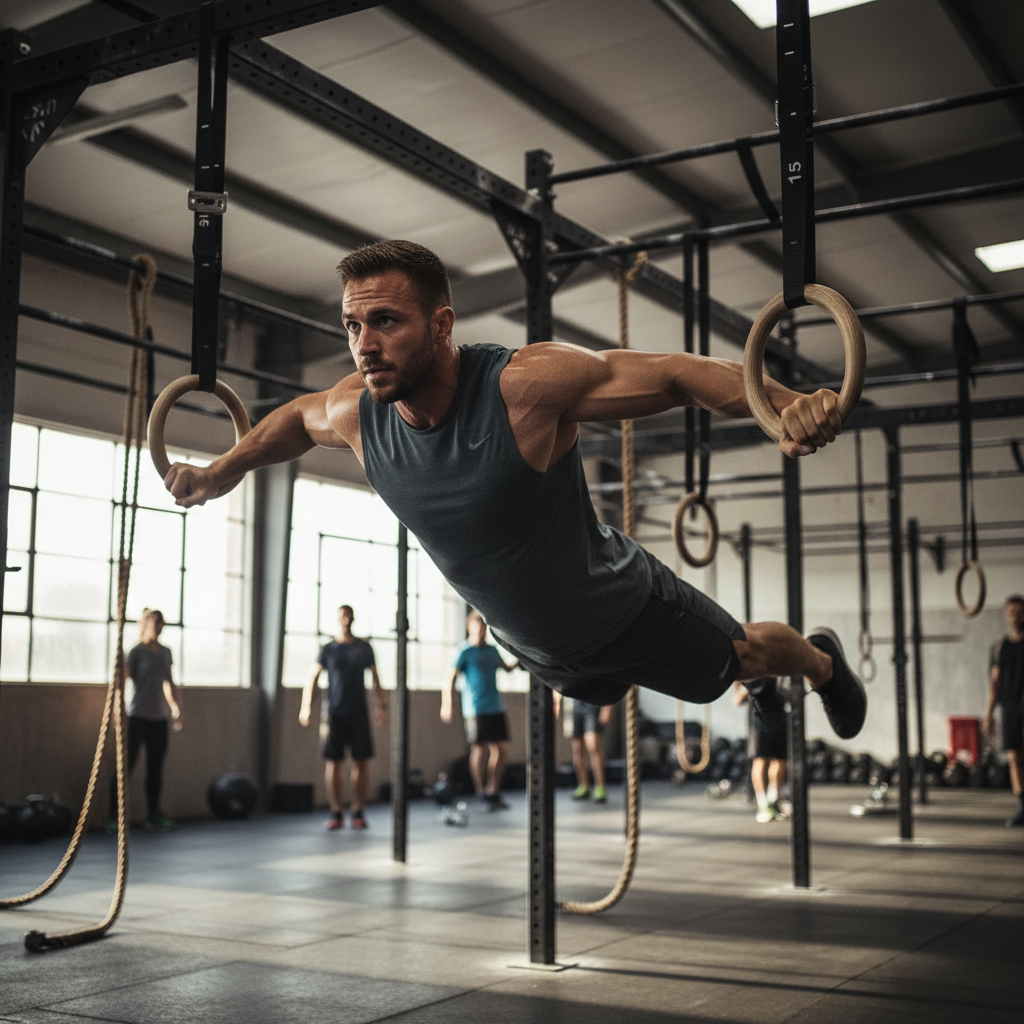 Premium Wooden Gym Rings with Heavy-Duty Straps for Versatile Workouts and Strength Training