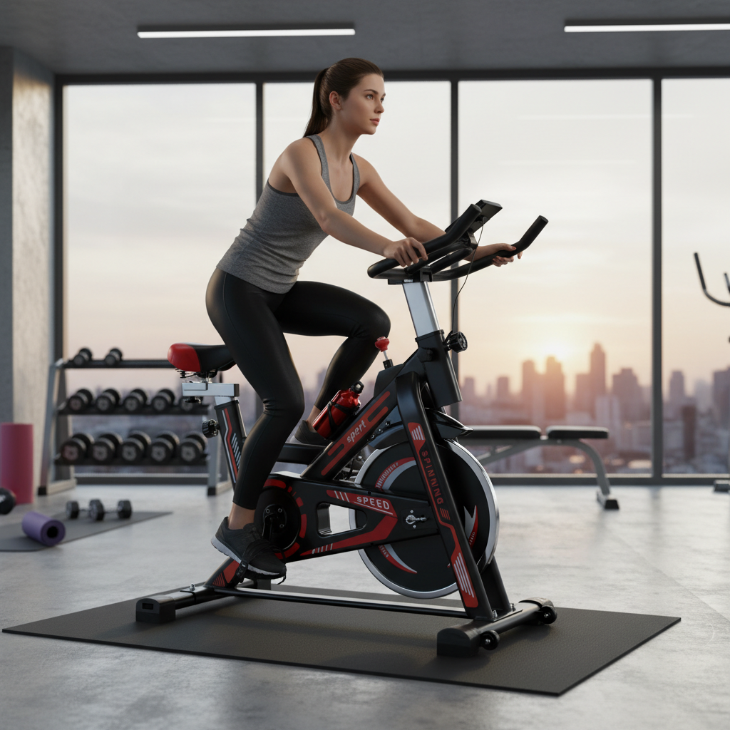 Premium Compact Exercise Bike with Adjustable Seat, LCD Display, and Quiet Drive System for Effective Home Workouts