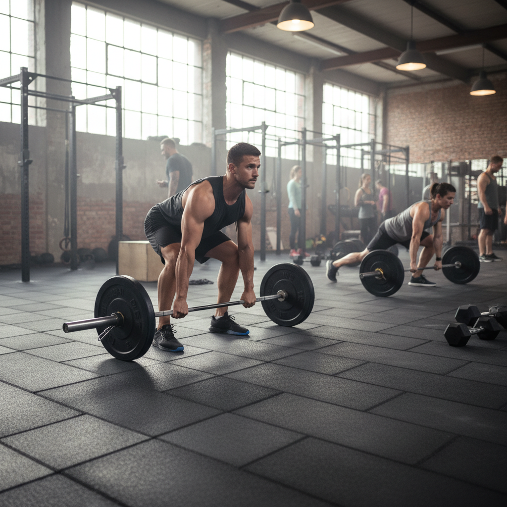 Premium Heavy Duty Grey Rubber Gym Flooring Tiles 1m x 50cm x 20mm for Fitness Spaces