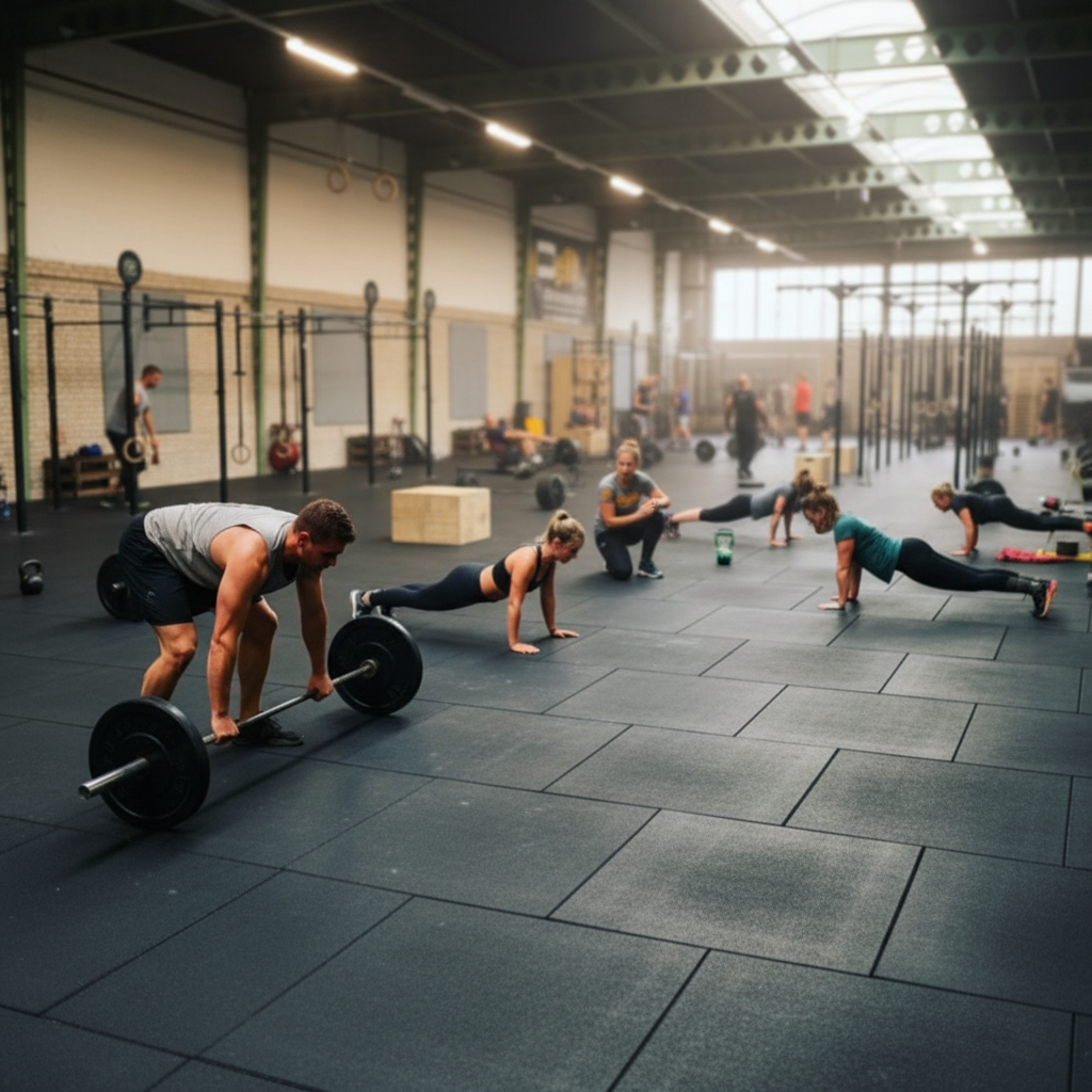Premium Heavy Duty Garage Gym Flooring Set - 13m² of 20mm Thick Rubber Tiles for Home Gym, Weightlifting, and More