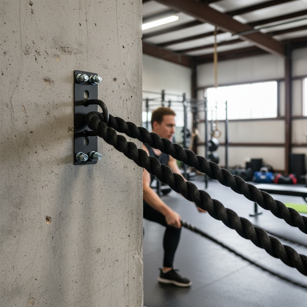 Premium Heavy Duty Battle Rope Anchor - Solid Steel Indoor/Outdoor Mounting Solution with Wall/Floor Bolts for Secure Training