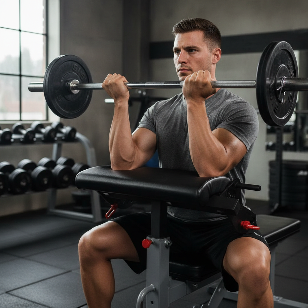 Premium 5 Angle Preacher Curl Attachment for Rigs and Racks - Heavy Duty Design with Split Pin Security