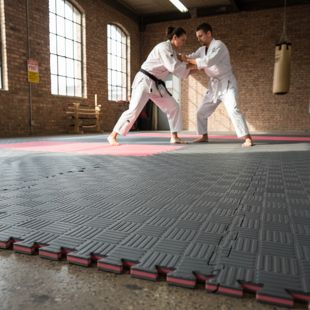 Premium Reversible EVA Foam Mats for Martial Arts - High-Density Shock Absorbent, Non-Slip, Interlocking Design with Dual Color Options