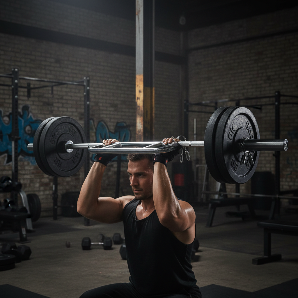 Premium Multi Grip Tricep Bar - Heavy Duty Chrome-Plated Steel for Versatile Arm Training