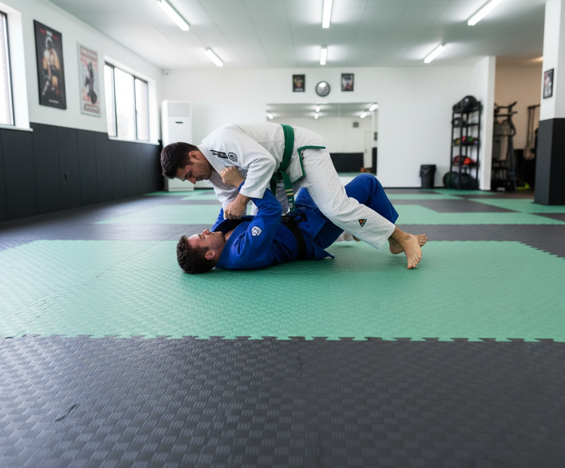 Premium 30mm Jigsaw Mat 1m x 1m with 5 Lines Grip for BJJ and MMA Training - High-Quality Professional Grade for Industrial and Commercial Applicat...