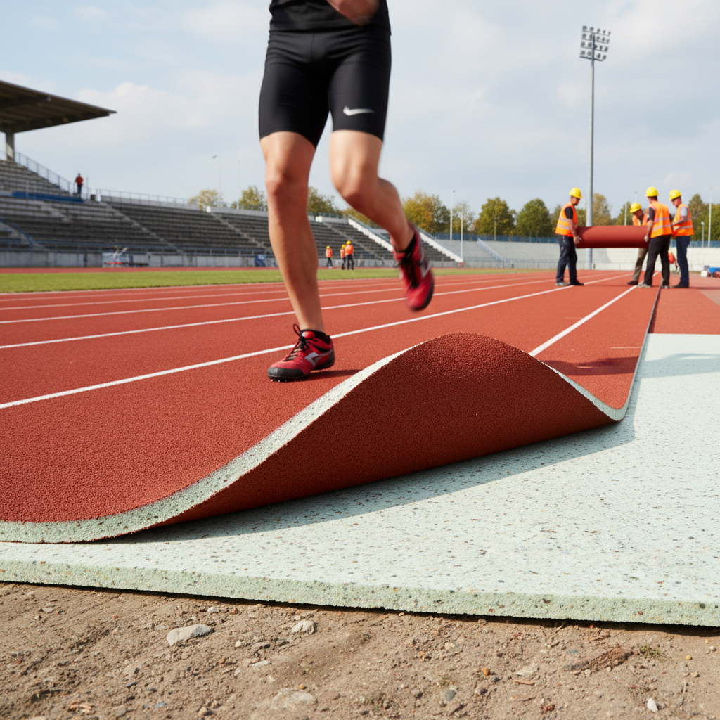Premium Shock Layer Foam Underlay for Sports Turf and Tracks - Shock Absorption and Noise Reduction for High-Intensity Activities