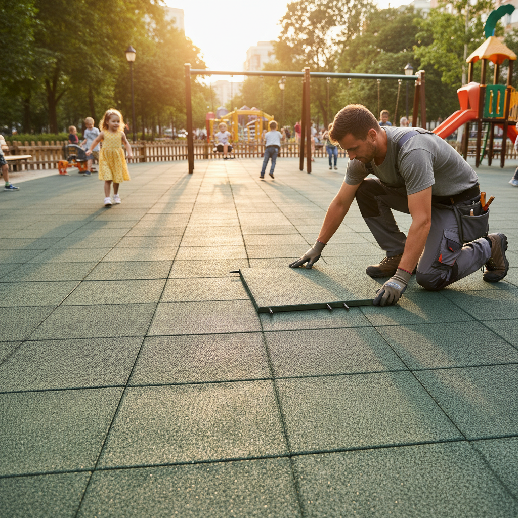 Premium Heavy Duty Rubber Playground Tiles 50cm x 50cm x 30mm - Durable, Shock Absorbent, Slip Resistant for Safe Play Areas