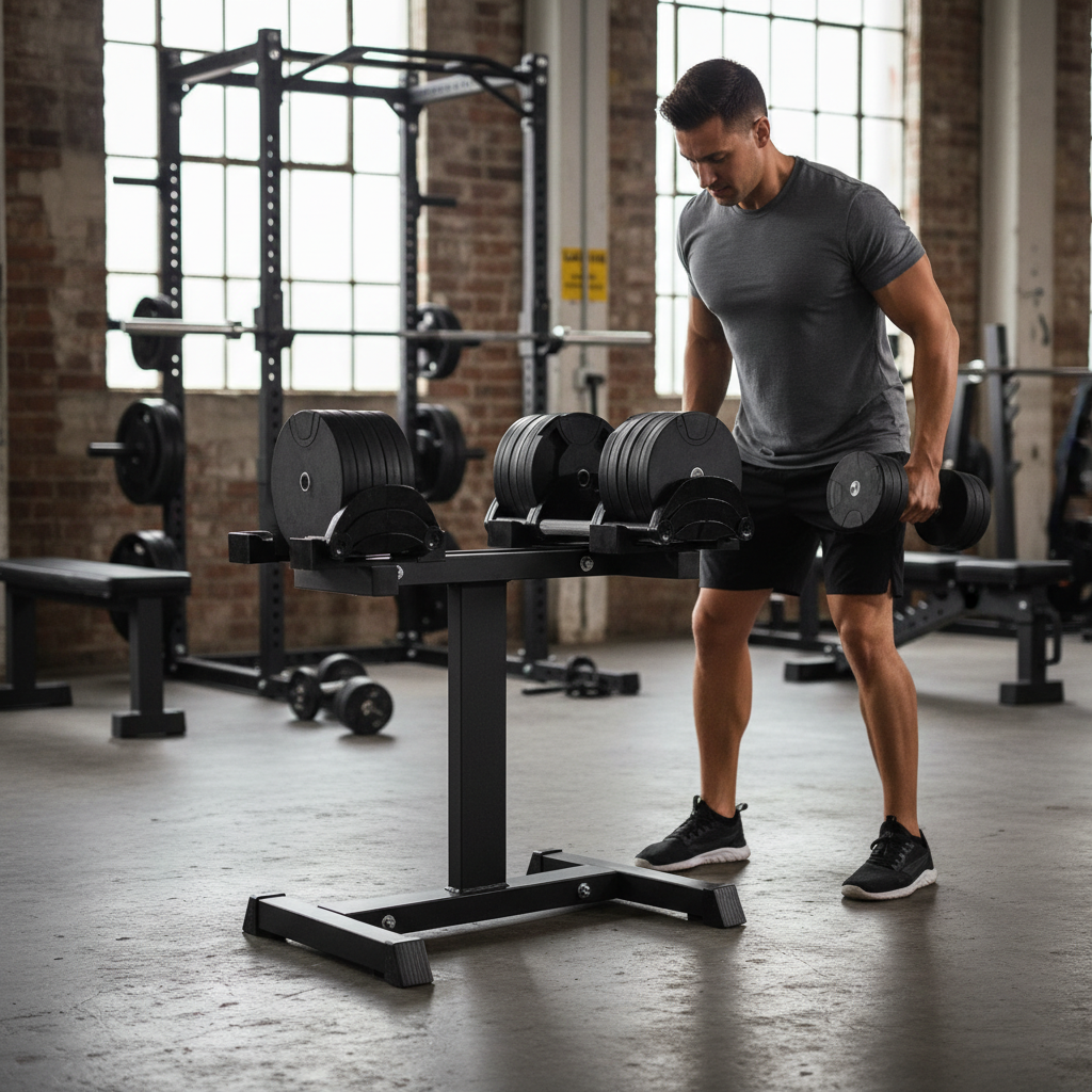Professional Adjustable Dumbbell Stand for 24kg, 32kg, and 40kg - Heavy Duty Design for Safe Lifting and Easy Assembly