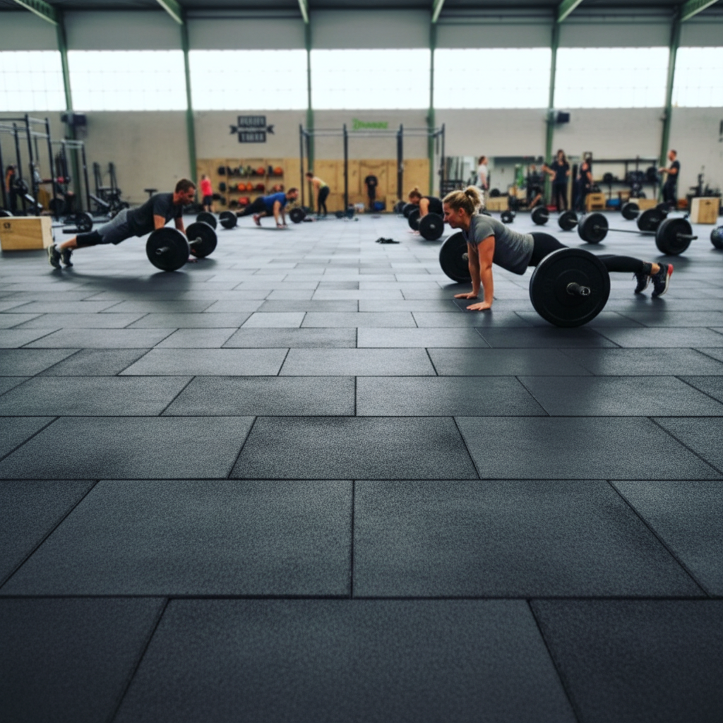 Premium Heavy Duty Garage Gym Flooring Set - 55m² Coverage with 20mm Thick Rubber Tiles for Optimal Performance