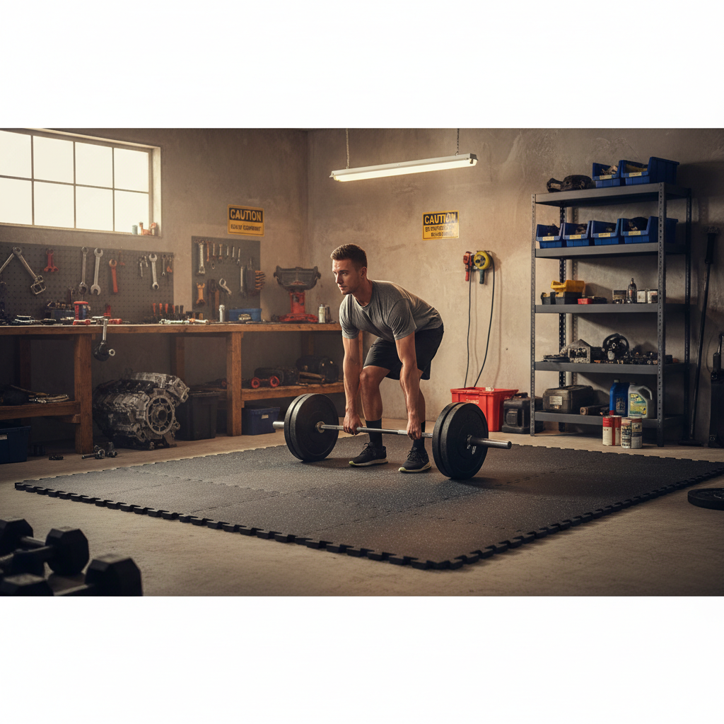 Premium Interlocking EVA Foam Gym Mats with Rubber-Topped Surface - 60cm x 60cm x 14mm for Home Gym Flooring