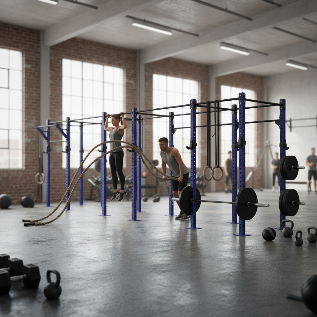 Premium Modular Gym Rig for Ultimate Customizable Training Space with Adjustable Height and Depth Options