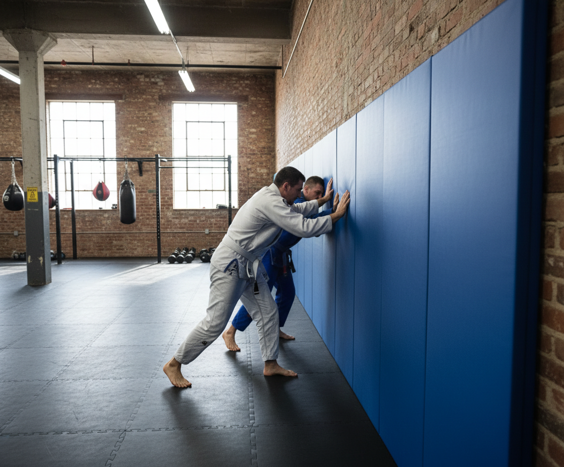 Premium Wall Mats for MMA and Gymnastics - 1.83m x 0.61m x 50mm Blue Padding - High-Quality Professional Grade for Industrial and Commercial Applic...