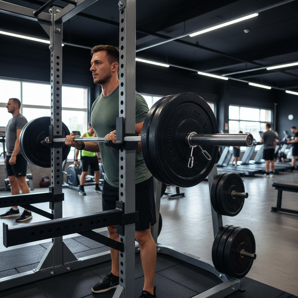 Premium Heavy Duty Sandwich J-Cups for 75mm x 75mm Power Racks - Adjustable and Durable Support for Weights