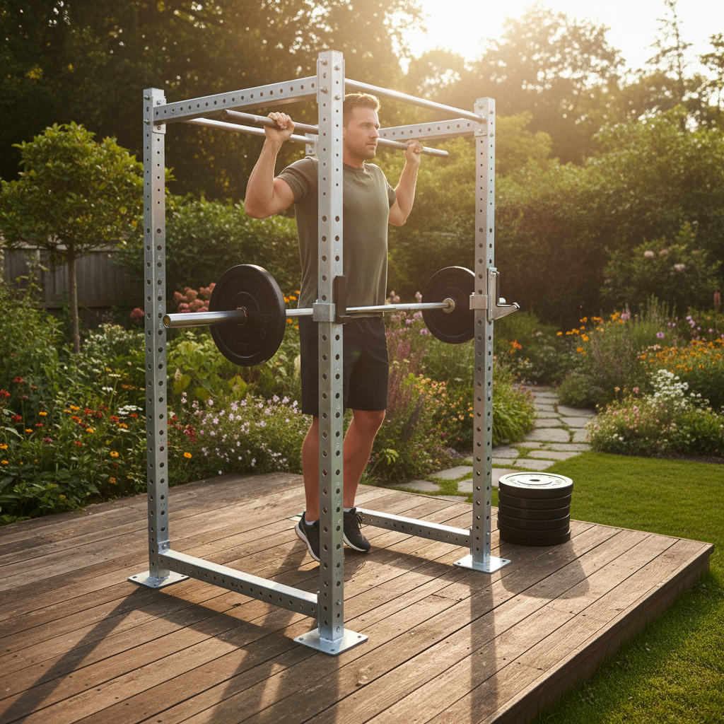 Premium Heavy Duty Outdoor Power Rack with Galvanised Steel Construction and 15+ Year Lifespan for All Weather Conditions