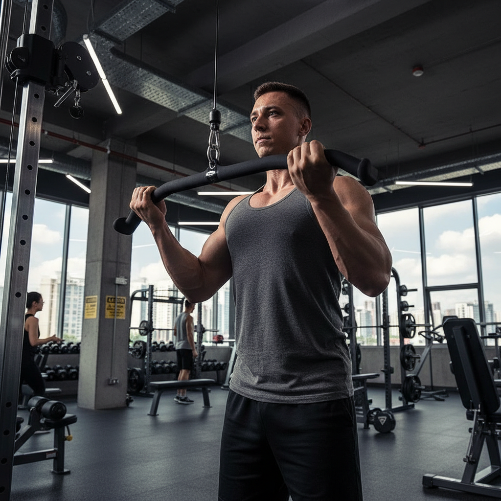 Premium 5-Piece Lat Pulldown Handle Set with Anti-Slip Grip for Versatile Strength Training