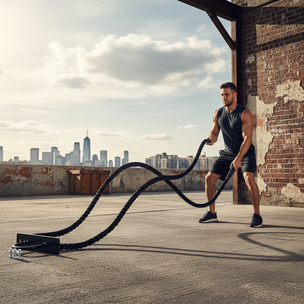 Heavy Duty Battle Ropes for Full-Body Power Training - 9m, 12m, 15m Lengths with Secure Anchor Set
