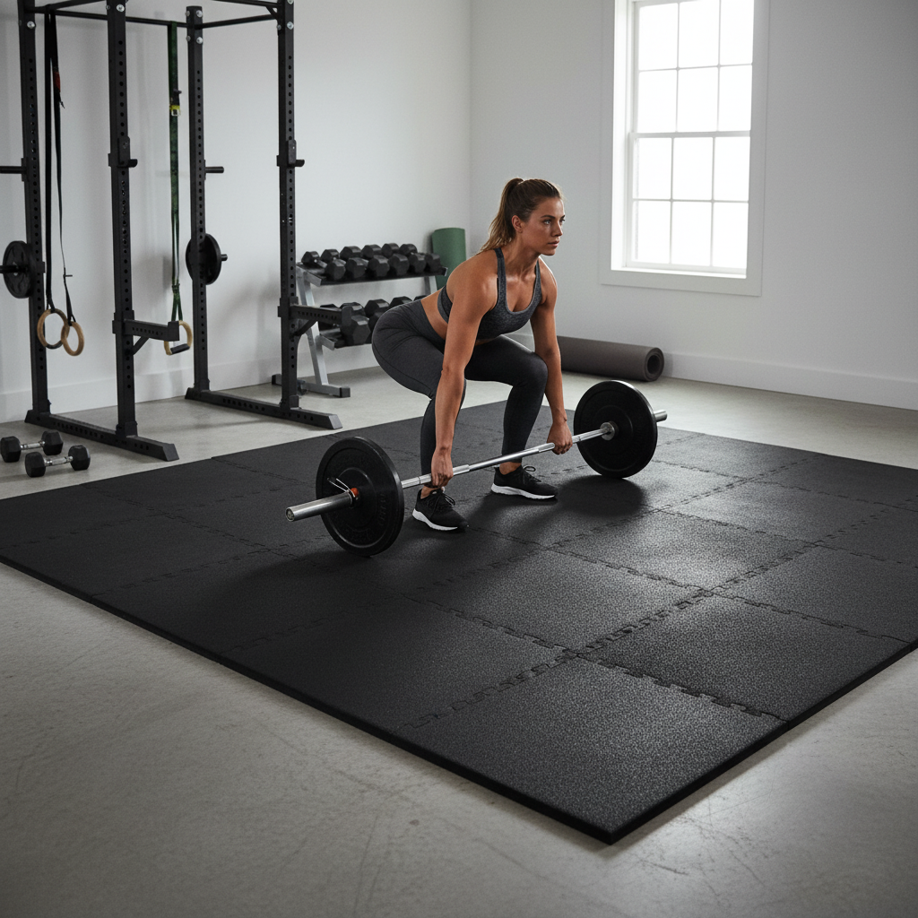 Premium Heavy Duty Gym Mats with Self-Locking Feature, 100% Recycled Rubber, and Easy Assembly for Professional Training Areas
