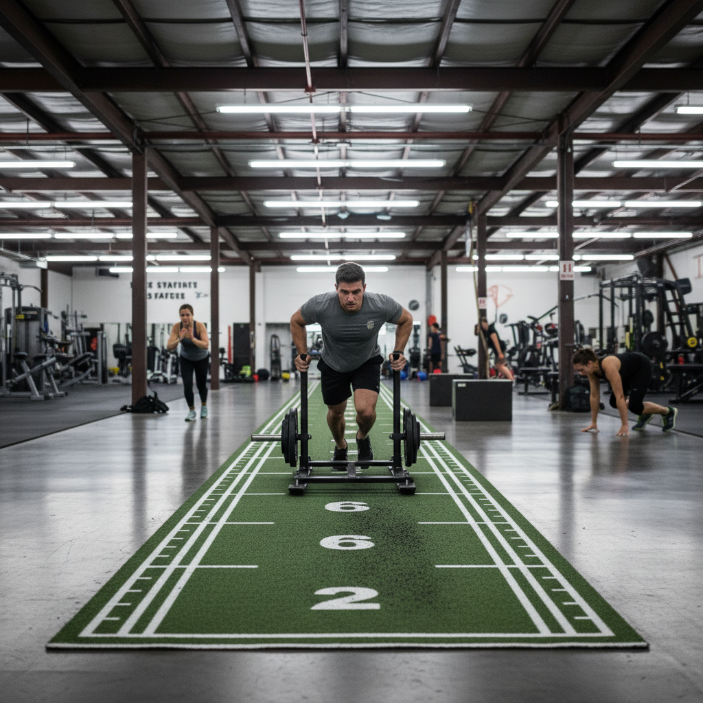 Professional High-Performance Gym Running and Sled Track 10m x 2m for Indoor Training and Endurance Exercises