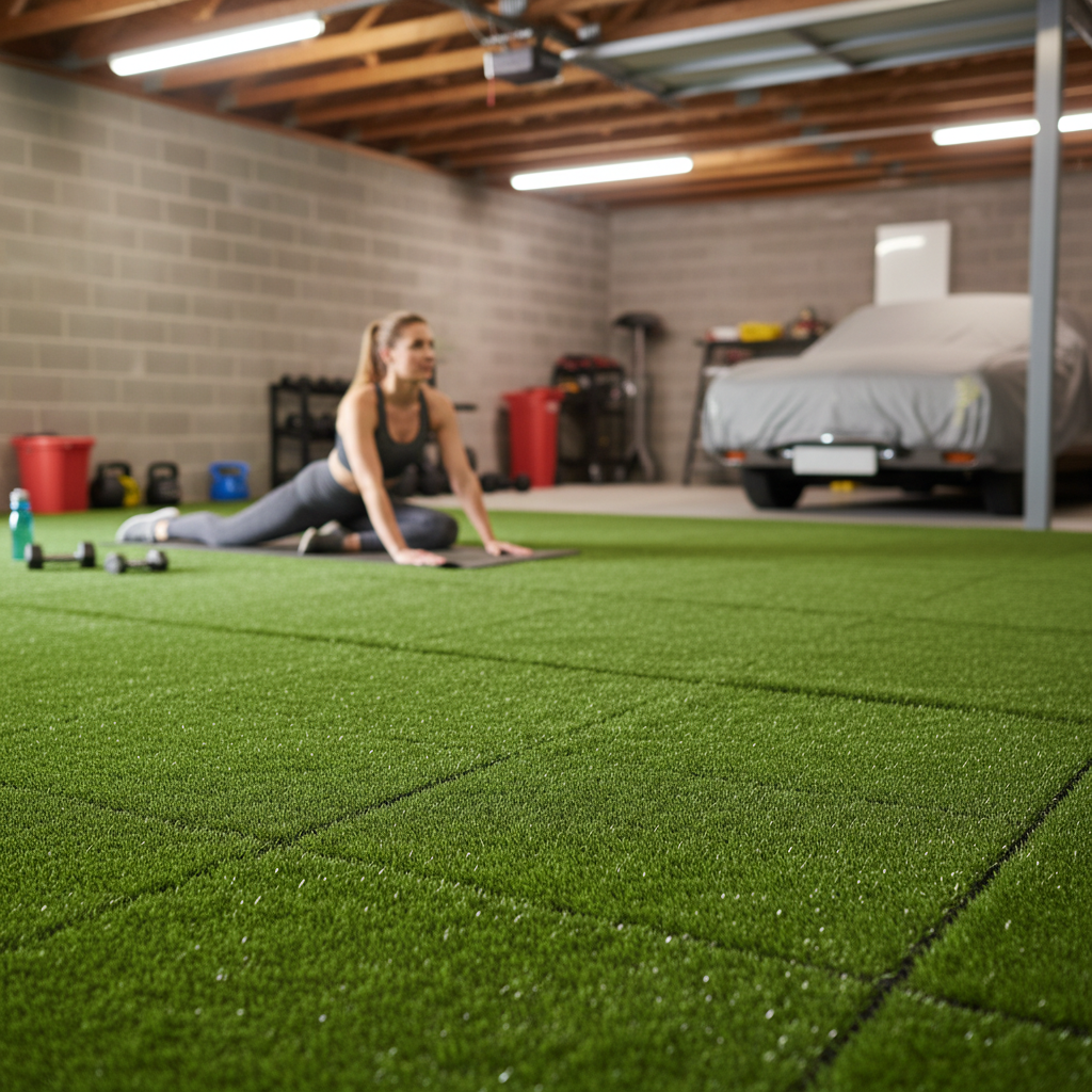 Premium 18m2 Artificial Grass Rubber Floor Tiles - Heavy Duty 1m x 1m x 40mm with Quick Installation and Safe Surface for Children