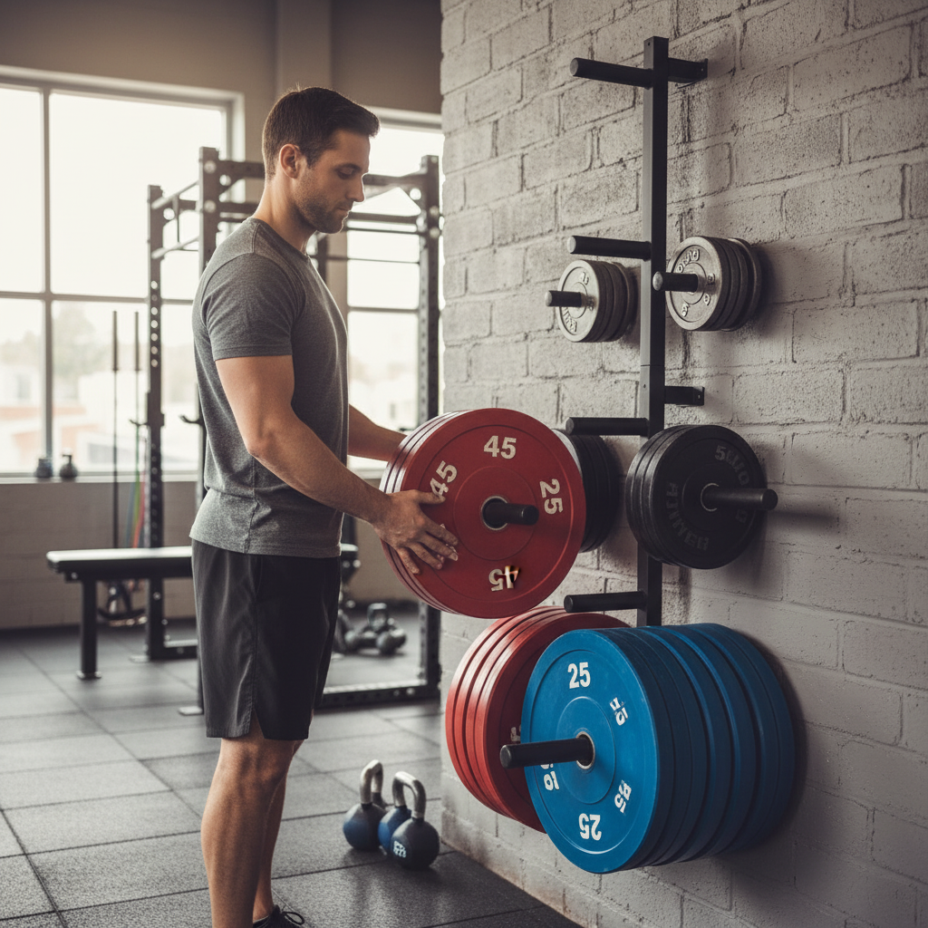 Premium Wall and Floor Fixed Weight and Bumper Plate Storage Solution for Home and Commercial Gyms with Heavy Duty Capacity