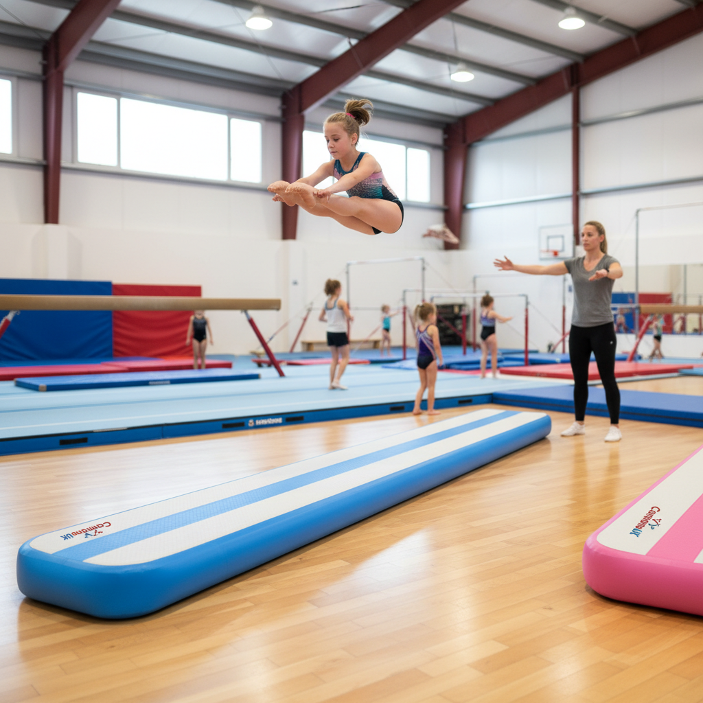 Premium Air Balance Beam - 3m or 5m, Low to Ground for Safe Training in Pink, Blue or Rainbow