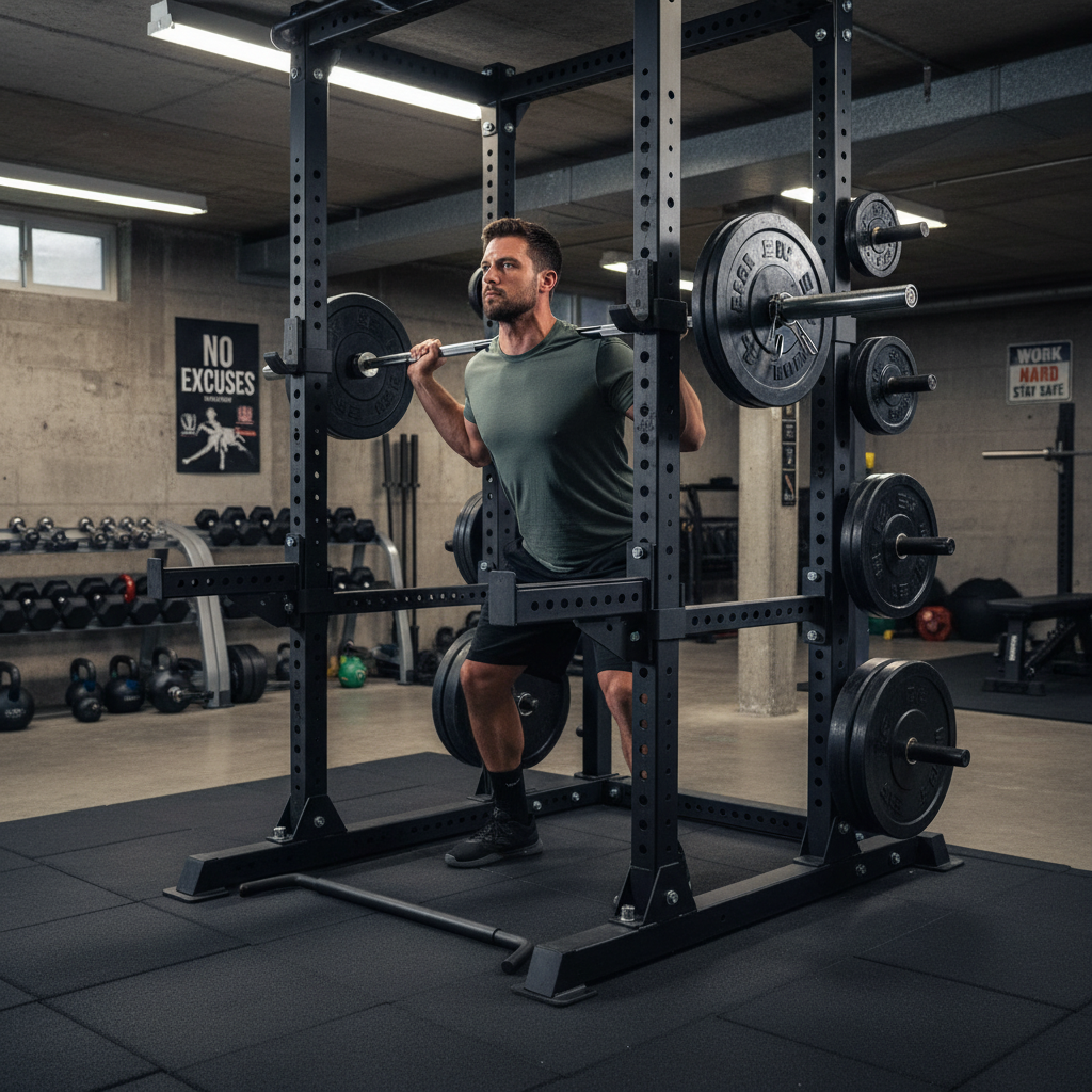 Premium Heavy Duty Short Safety Bars for Compact and Half Racks - 25mm Solid Steel with Adjustable Height and Secure Protection