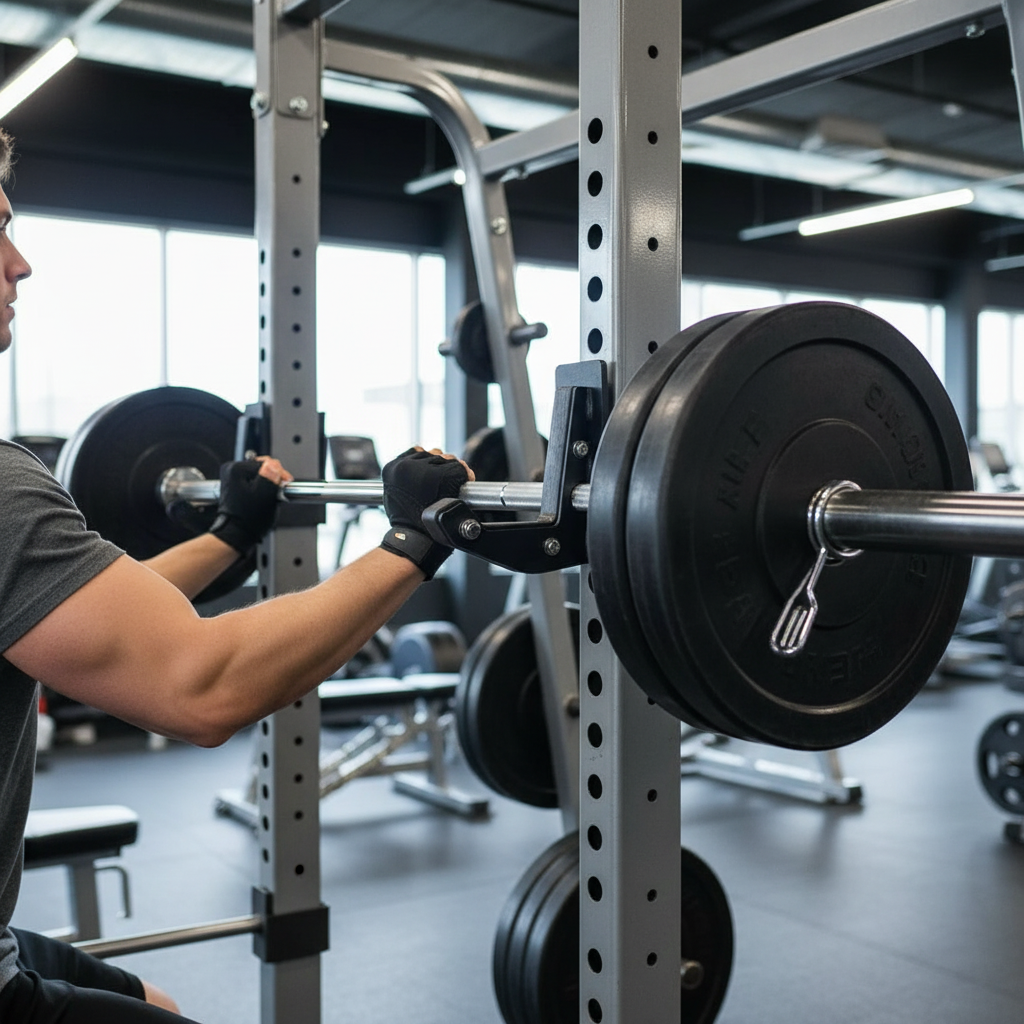 Premium Heavy Duty Sandwich J-Cups for 75mm x 75mm Power Racks - Adjustable and Durable Support for Weights