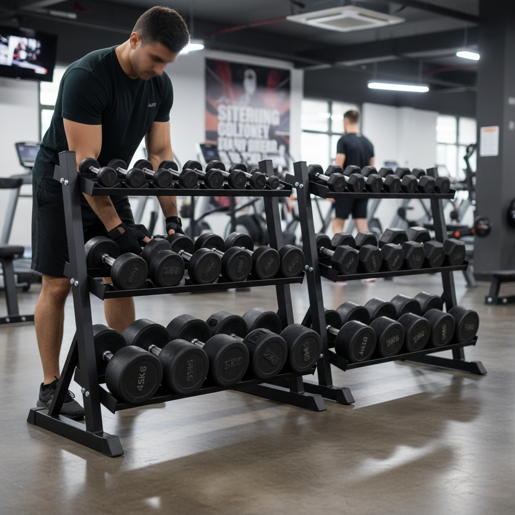Heavy Duty Dumbbell Storage Rack for 16 Pairs of 2.5kg - 40kg Dumbbells, 100cm Height, 120cm Width, 60cm Depth