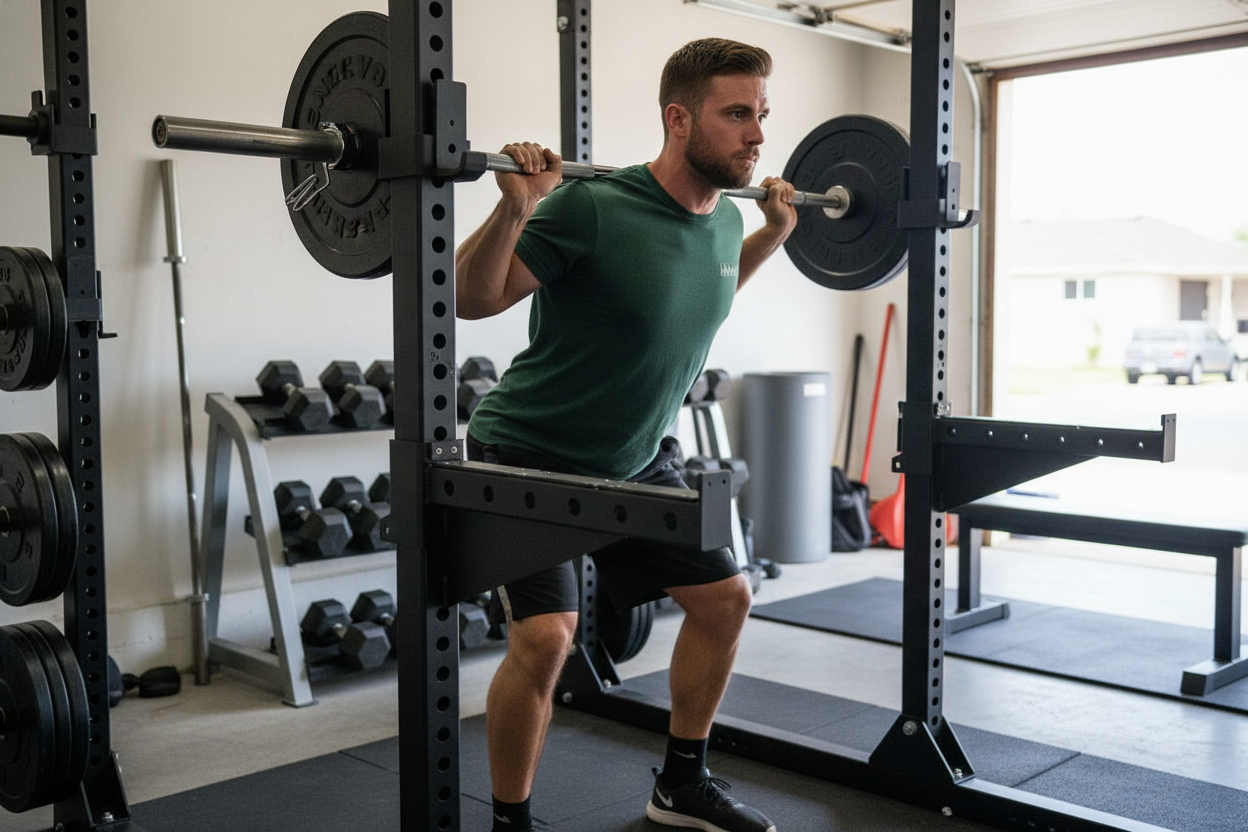 Professional Heavy Duty Spotter Arms for Power Racks - Adjustable Height, Durable Steel Construction for Safe Weight Lifting