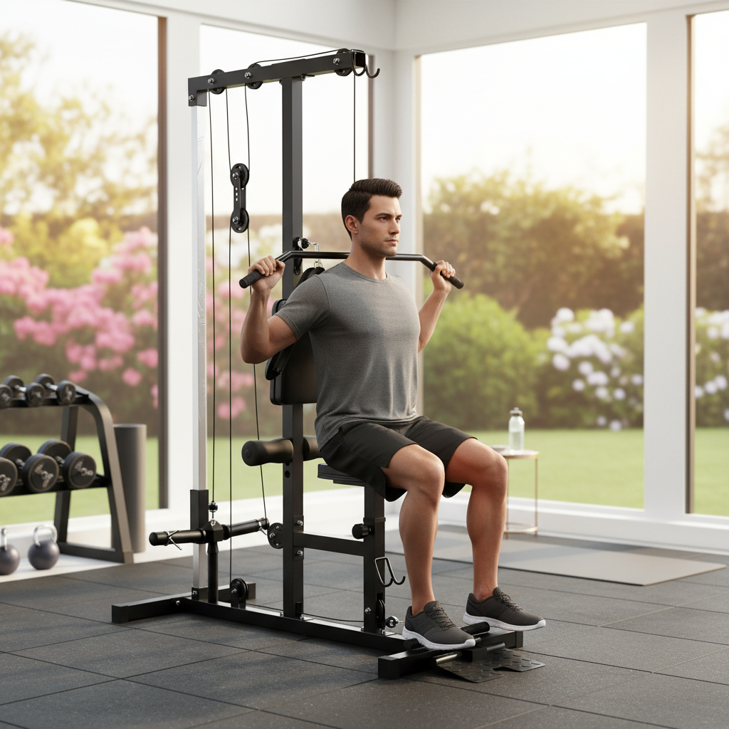 Premium Lat Pulldown Cable Machine with Adjustable Seat and 100kg Resistance for Full-Body Training