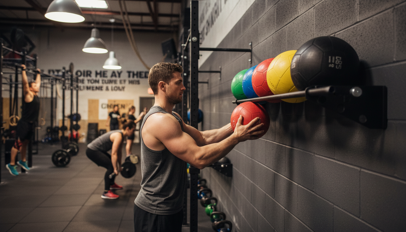 Premium Wall Mounted Ball Rack for Space-Saving Storage and Accessibility - 155cm Length, 45cm Depth