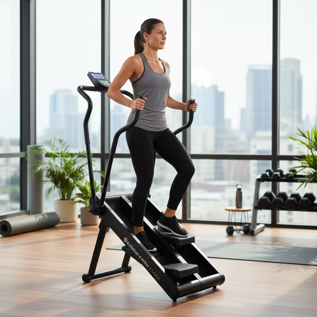 Premium Compact Stair Climber with 4" LCD Display, 32 Resistance Levels, and Adjustable Incline for Home Fitness