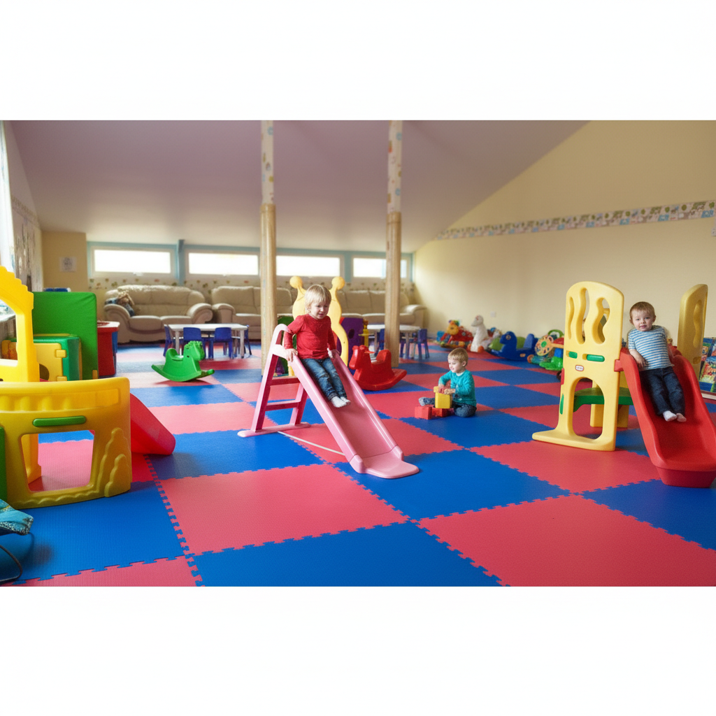 Premium 20mm Tatami Play Centre Mats - Reversible Red and Blue with High-Density Foam