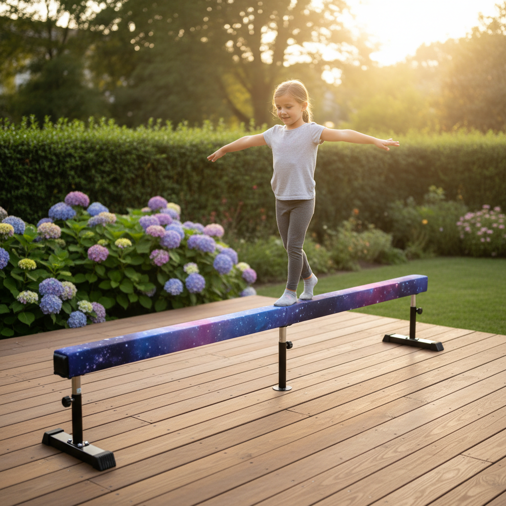 Premium 10ft Adjustable Gymnastics Balance Beam for Safe Training and Skill Development