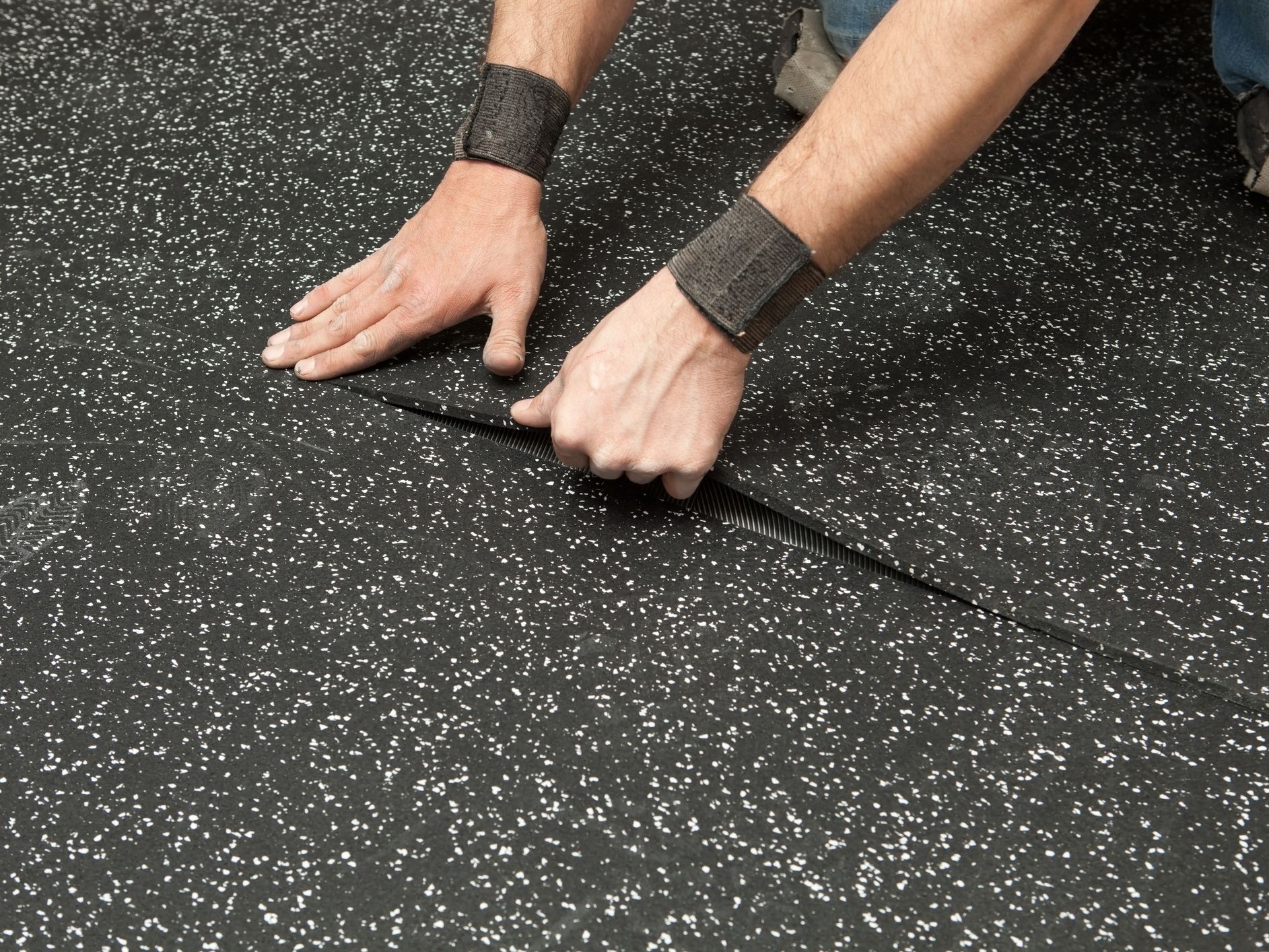 Dark Slate Gray Rubber Gym Flooring Cut Lengths