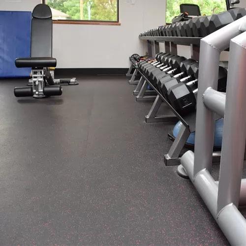 Dim Gray Rubber Gym Flooring Cut Lengths