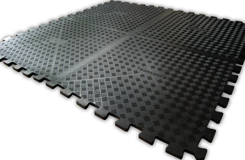 Dark Slate Gray Rubber Interlocking Gym Mats Heavy Duty Flooring Tile
